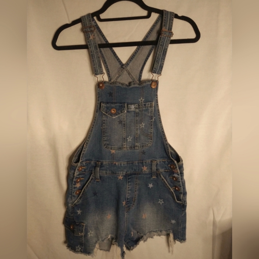 Y2K Bohemian Summer Star Denim Short Overalls